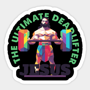 Geometric Jesus The Ultimate Deadlifter Weightlifting Sticker